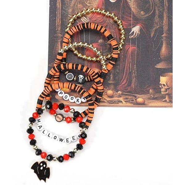 Halloween-armband stapelbara Heishi pärlade stretch-armband (stil 18) Style 18