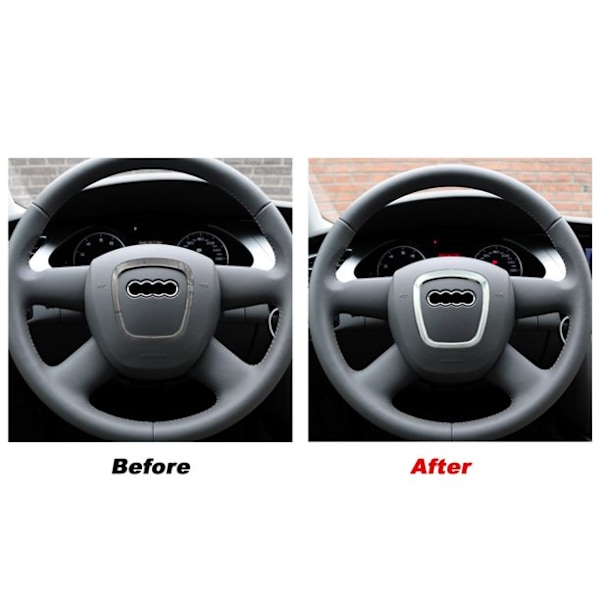 Passer til Audi A3 A4 B6 B7 B8 A5 A6 C6 Q7 Q5 deksel logo silver