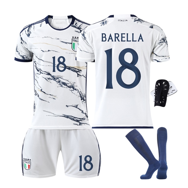 23-24 kauden Euroopan Cup Italian vierasjalkapalloasu 6 Verratti 1 Donnarumma 18 Barella paita No number socks XL