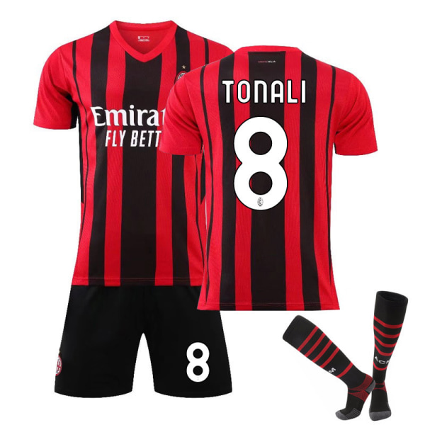 21-22 AC Milan hjemmebane nr. 9 Giroud GIROUD nr. 11 Ibrahimovic fodbolduniform dragt trøje Size 8 with socks 28#