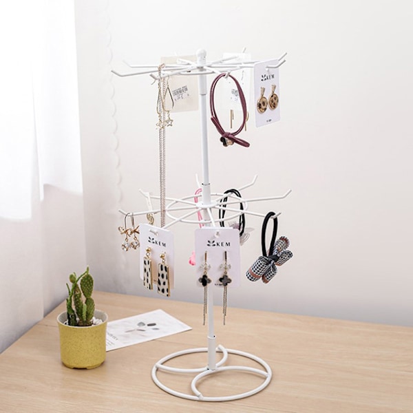 2-etagers roterende jern smykker display stativ Black