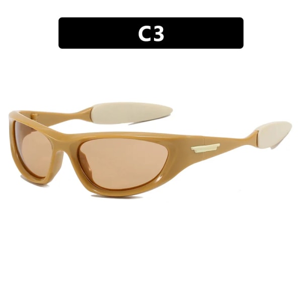 Retro avancerade textur solglasögon y2K teknologi solglasögon trendiga i framtida stil solglasögon C3 Colour