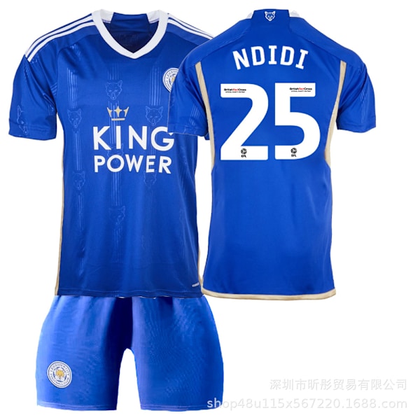 2023 Leicester City Hjemmebanetrøje Fodboldtrøje - Ndidi XS(160-165cm)