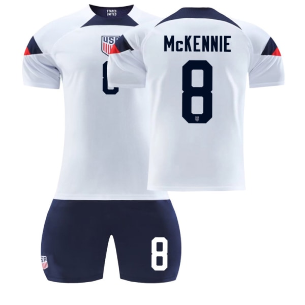 22-23 VM-trøje USA hjemmefodboldtrøje nr. 10 Pulisic 8 McKennie 11 Aaronson 13 Morris 2223 American Home No. 8 #16