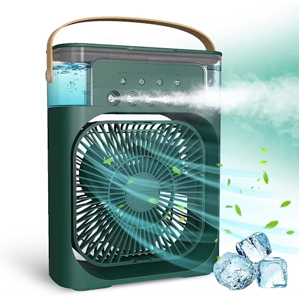 Mini køler Luftfugter Luftkøler Ventilator Luftfugter Ventilator Luft Vandkøler Isventilator Bærbar dør Green