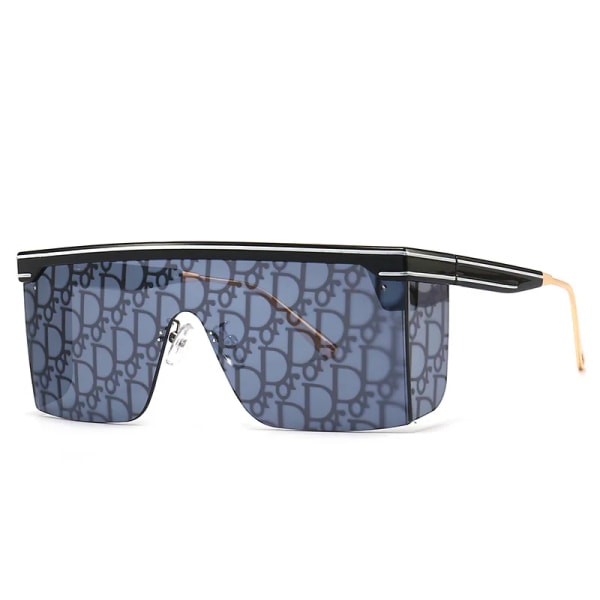 Fashion enfärgad bokstavsvattenstämpel stora ramlösa solglasögon för män och kvinnor C2 Colour