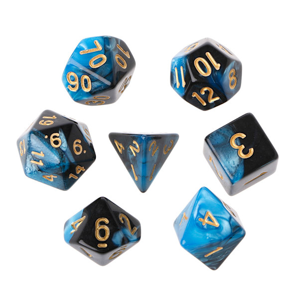 7 kpl/setti Akryyliset Monitahoiset Noppaa TRPG Lautapeleille D4-D20 3 0.04