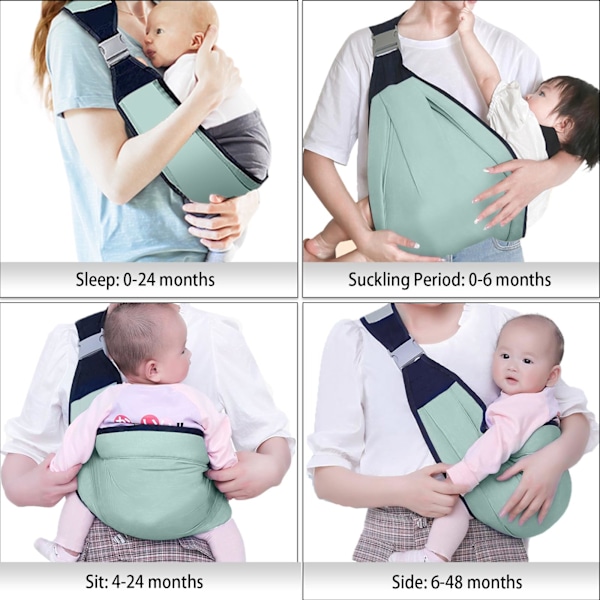 Håndfri baby, justerbar 3D baby bæresele baby rygsæk med tykke skulderstropper, let og åndbar til nyfødte babyer Net Grey