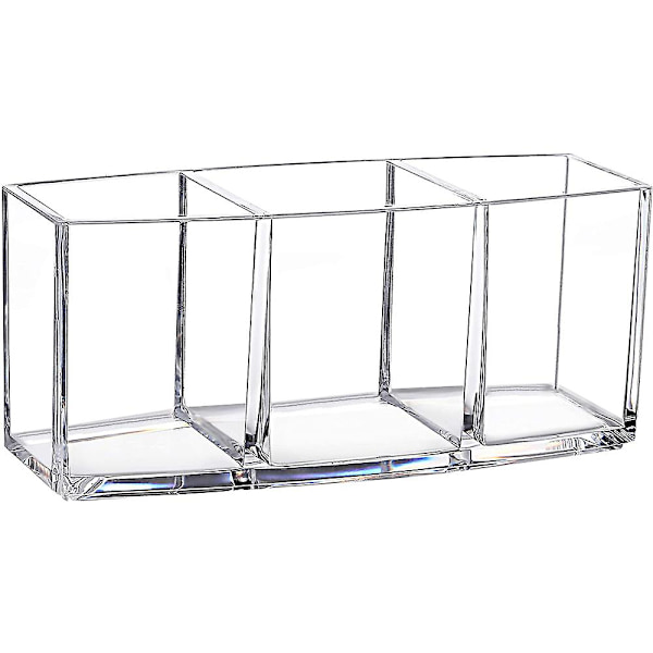 Akryl Organizer Makeup borsthållare Förvaringslösning redo clear 3 compartment