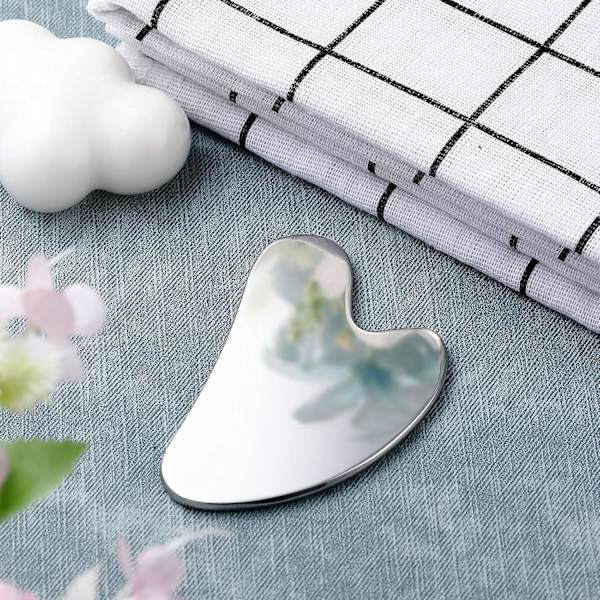 Rostfritt Gua Sha ansiktsverktyg för ansikte Metall (Silver)