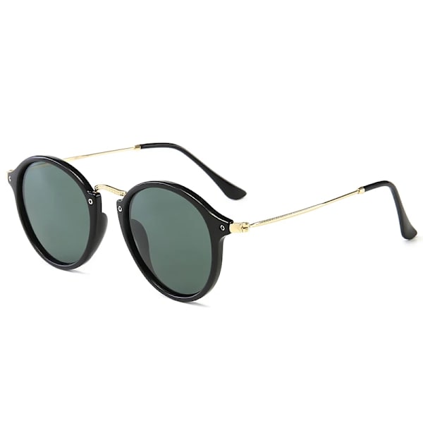Klassinen pyöreä metallirunkoiset aurinkolasit unisex-tukku NO.6 Black/Red mirror Classic