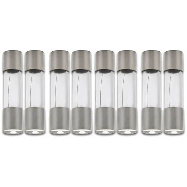 100 stk. 5X20 mm rørforstærkersæt med forskellige sikringer 0,2A, 0,5A, 1A, 2A, 3A,