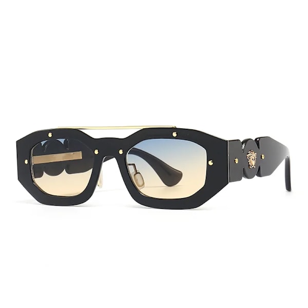 Merke-logo Solbriller Unisex Trendy Kvadratiske Solbriller Designer Solbriller C3  BLACK/BLUE-TAN 9284-1
