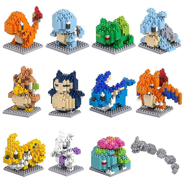 Nano Blocks Små Byggeklosser Pikachu Murmodell Utdannende Leke for Barn Bursdag Murklosser Mewtwo