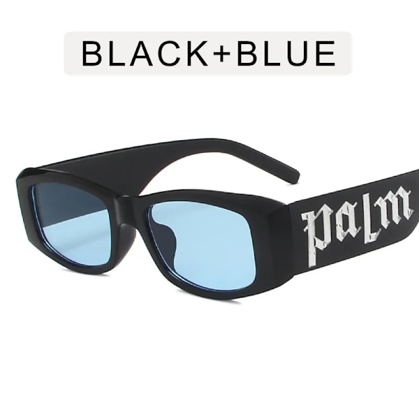 Rektangulære Metal logo Tilpassede Sorte Solbriller 2024 Luksus Mode Små Kvadratiske Stel Shades Briller Kvinder Mænd C8 Square