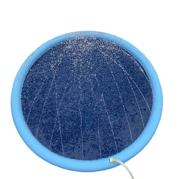 Udendørs vandmåtte (100 cm, blå), skridsikker og rivefast vandmåtte, holdbar PVC-vandmåtte, justerbar springvand