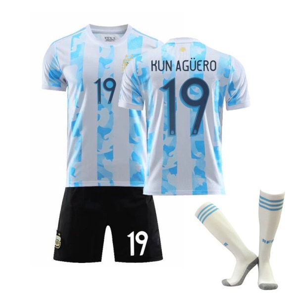 2021 Argentiinan jalkapallopaita Maradona No. 10 Messi peli urheiluharjoittelu koti- ja vierasjalkapalloasu miesten puku Home No. 9 with socks Children's size 18