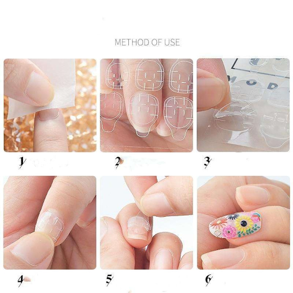 240 st dubbelsidig falsk nagelkonst tejp - nagellim transparent Transparent Transparent