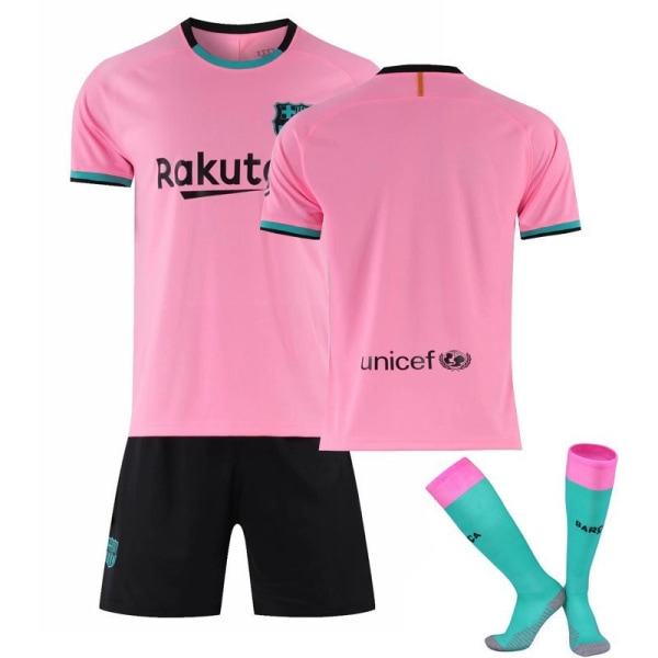 Barcelona drakt 20-21 hjemme og borte nr. 10 Messi kampdrakt barnesportsfotballdrakt menn Pink No. 10 Messi with socks Children 20