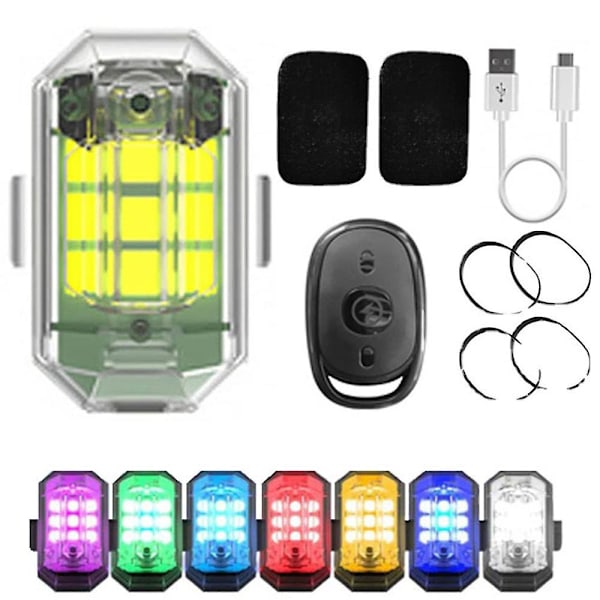Farger Blinkende Lys Trådløs Led Blitslys Mini Ridning Anti-kollisjon Natt Signallys Lader 1 Light