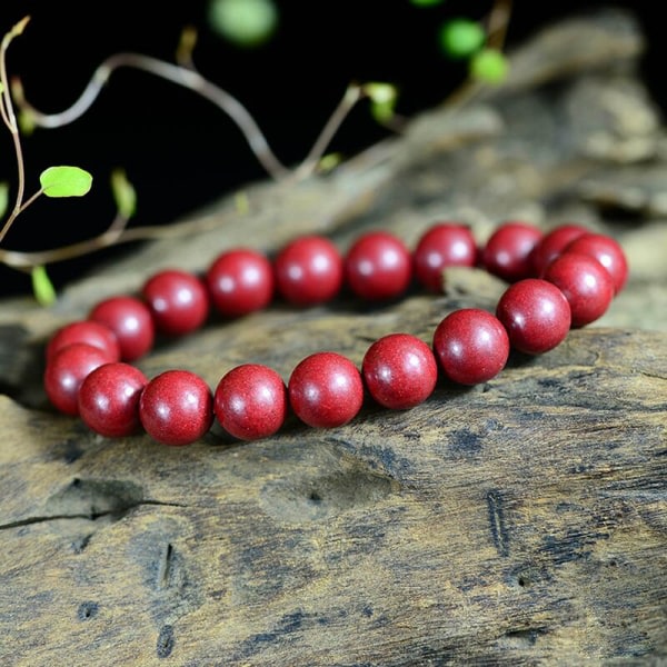 Natural Red Organic Cinnabar Beads Armband Amulet Lover Jade St