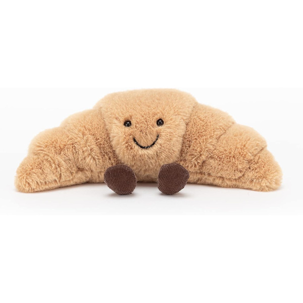 Jellycat Amuseables Croissant -pehmolelu, pieni 8,5 tuumaa | Leivonnainen-pehmolelu | Hauska lahjaidea