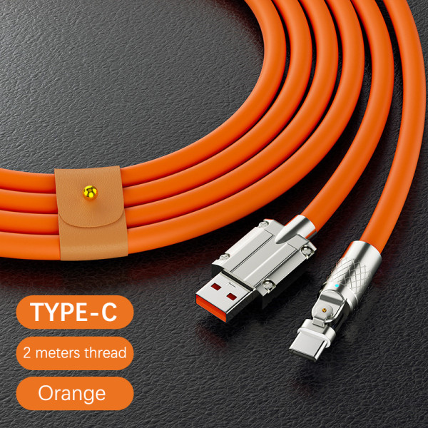 120W 6A 180 graders rotasjon superrask lading datakabel type-C oransje Orange Type-C[2m]