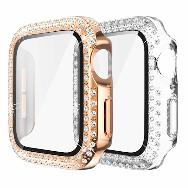 2-pack Kompatibel med Apple Watch skärmskydd 40mm(FQ) Clear/RoseGold
