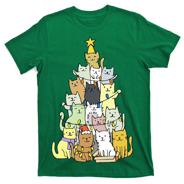 Rolig kat Jultræ T-shirt XL