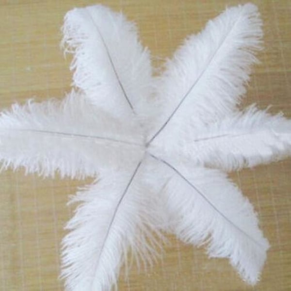 1~50 pakker 30-35 cm store strutsfjerer til håndverk, bryllup og festdekorasjoner, hvite White 50 pcs