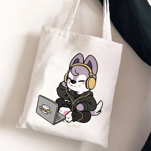 Stray Kids Skzoo tryckt canvasväska axelväska student mode shoppingväska STD311-J
