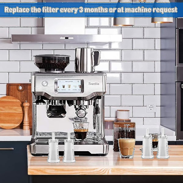 Veden suodatin yhteensopiva Breville Sage Claro Swiss Oracle Barista espressokoneen kanssa (2 kpl, valkoinen)