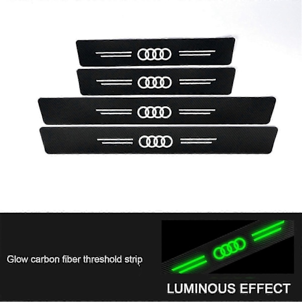 Nytt Automatiskt Dörrtröskelskydd Anti-repor Dörrtröskelskydd Kompatibelt med Biltillbehör fast-WELLNGS Audi 4pcs