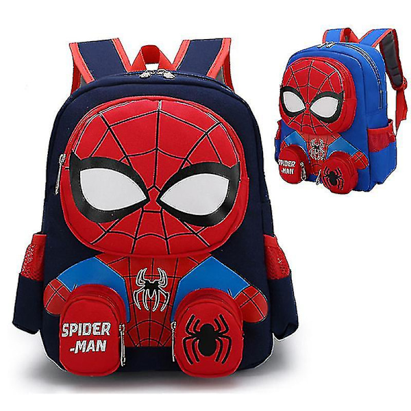 Spiderman Rygsække Superhelte Studerende Skole Taske Tegneserie 3d Stereo Børnehave Rygsæk Børns Rejsetaske Gave Sky blue