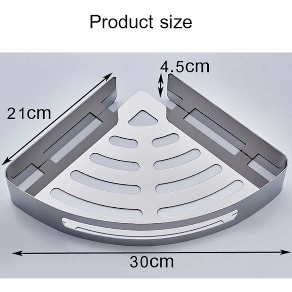 Badeværelsesbruserhylde Rustfri Hjørnebruserhylde 304 Rustfrit Stål (Sæt af 2 Trekanter)