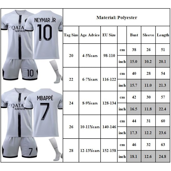 Paris Hemma Fotbollströja T-shirt Nr.30 Messi Jersey Suit #30 #30 #30 4-5Y