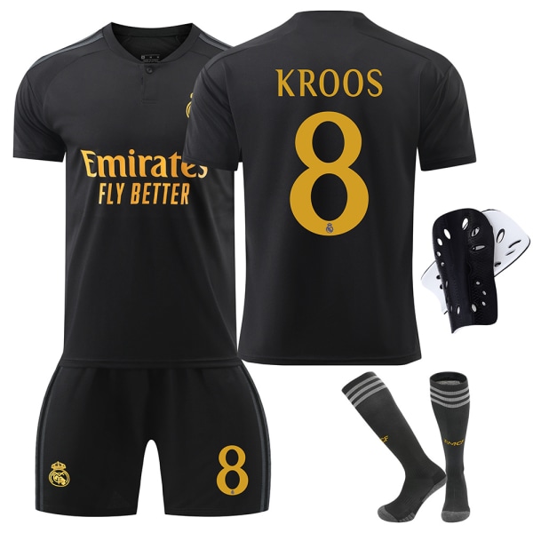 23-24 Real Madrid udebanetrøje sort nr. 7 Vinicius 1 Courtois 5 Bellingham Size 7 protective gear with socks XXL