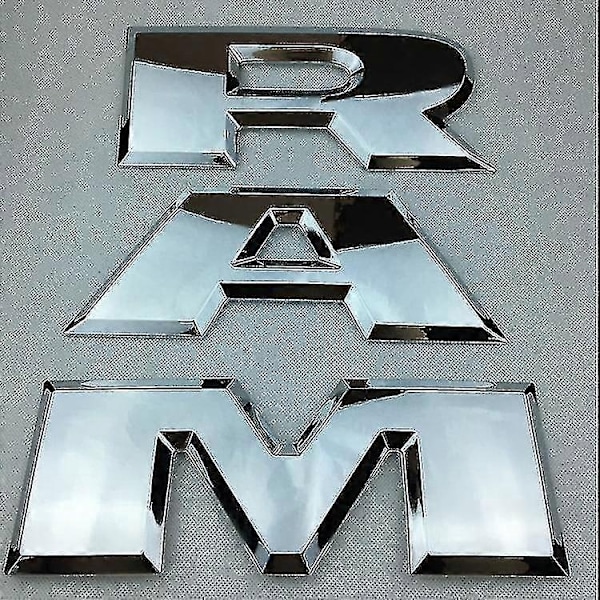 Sopii Dodge Ram -lava-auton takaluukun autotarran logoon Ram 1500 2500 3500 -malleihin, suuri takaluukun autotarra - WELLNGS Silver