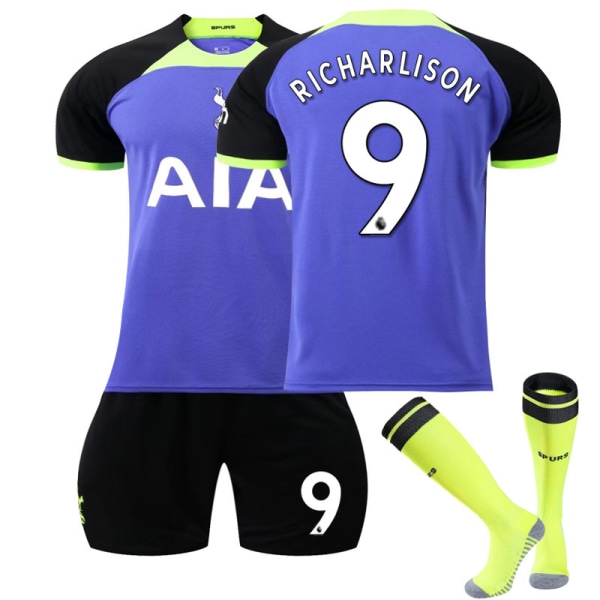 22-23 Tottenham Hotspur borta lila nr 10 Kane 7 Son Heung-min 9 Richarlison 17 Romero fotbollsdräkter set Size 9 with socks #28