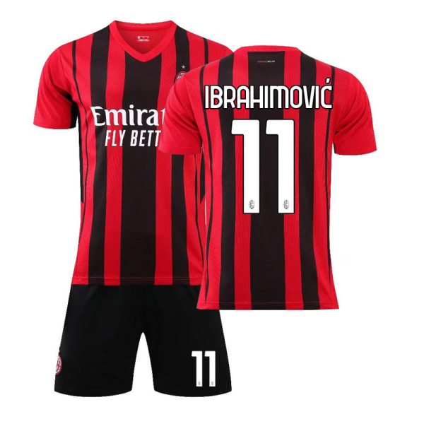 21-22 AC Milan hjemmebane nr. 9 Giroud GIROUD nr. 11 Ibrahimovic fodbolduniform dragt trøje AC Milan home number 11 XS#