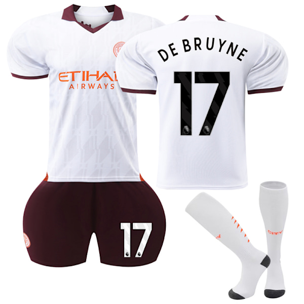 23-24 Manchester City Away Kids Football Kit No. 17 De Bruyne 26