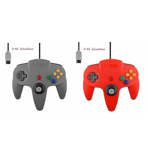 Pakke med Klassisk Ledningsforbundet N64 Controller Retro Spil 64 Bit Spil Controller Joystick Udskiftningscontroller 23 2pcs