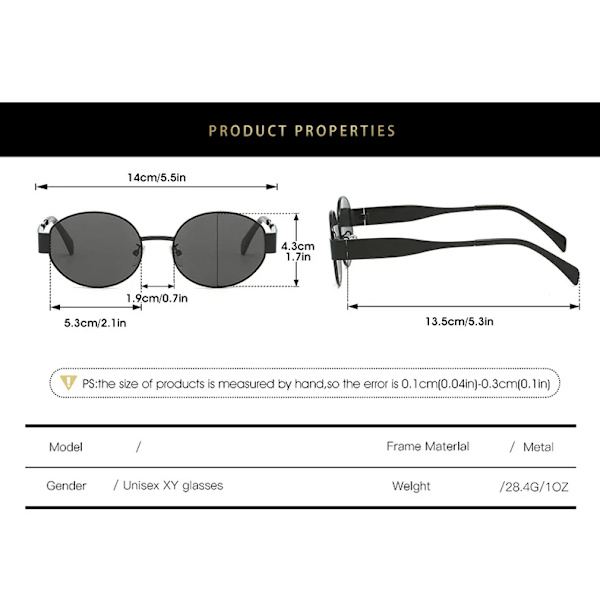 Retro trendi leveät pyöreät aurinkolasit naisille metalliset pyöreät aurinkolasit miehille C3 FASHION