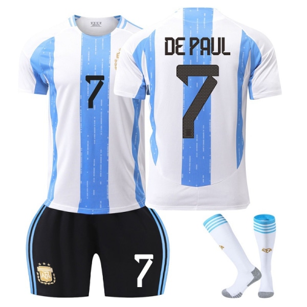 Ny 24-25 Argentina fotbollsdräkt nr 10 stjärna hemma 11 Di Maria 21 Dybala tröja Home No. 7 socks 20