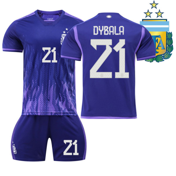 22-23 Argentiinan vieraspaita 10 Messi 11 Di Maria 22 Lautaro 21 Dybala MM-jalkapalloasu 2223 Argentina away number 21 #XL