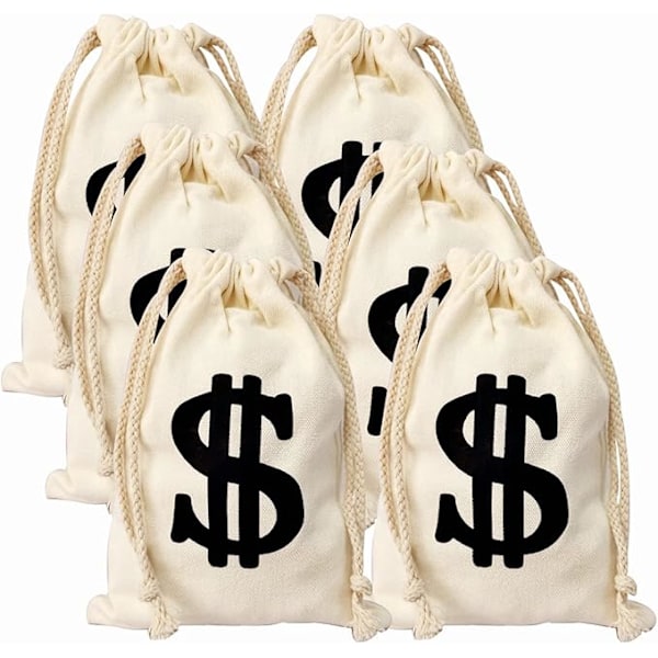 6pack 6.3 x 9 inches Money bags Money bag props Mon