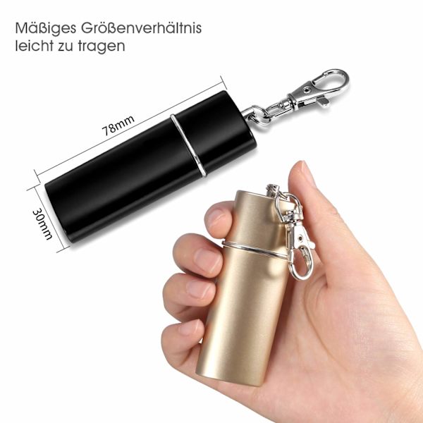 Lommeaskebæger 3 stk. Bærbar Mini Rejseaskebægre Anti Lugt Vindtæt Askebæger med Nøglering til Cigaretter (Sort+Pink+Guld)