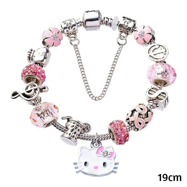 Hello Kitty Hängande Armband Snyggt Oregelbundet Pärlor Handledsaccessoarer för Dagligt Bruk Cat-Xin Katthuvud Cat Head 19cm