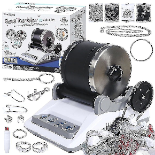 Willkey Professional Rock Tumbler Kit Rock Polisher for Children and Adults Electronic Rock Tumbler Kit with polisher, polishing grit and roller