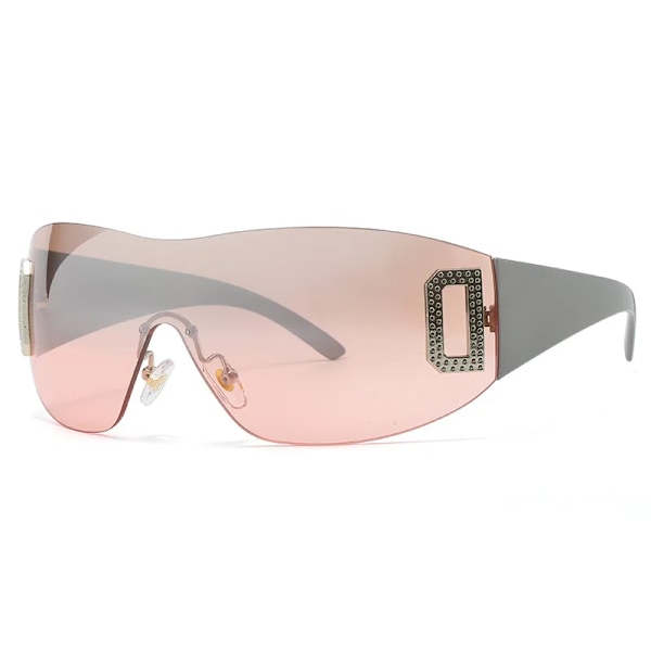2024 Ylelliset Urheilupunk-aurinkolasit Naisille 2000-luvun Sävyt Silmälasit Goggle Rim C3 One Piece Lens Y2k Sunglasses